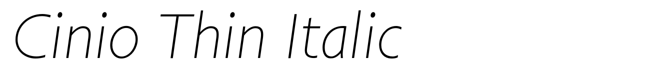 Cinio Thin Italic